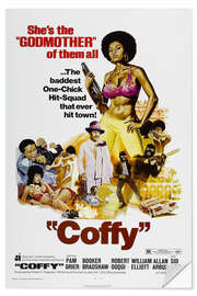 Selvklebende plakat COFFY, Pam Grier, 1973