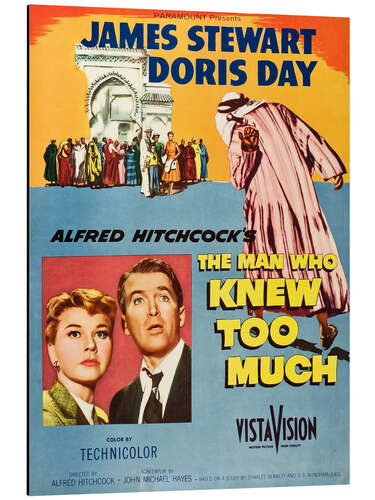 Alumiinitaulu Doris Day, James Stewart - The Man Who Knew too Much, 1956