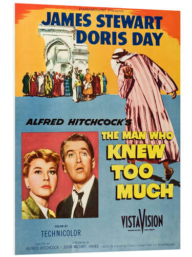 Foam board print Doris Day, James Stewart - The Man Who Knew too Much, 1956