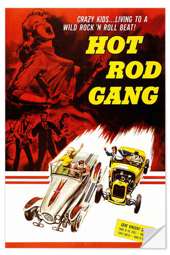 Selvklebende plakat HOT ROD GANG