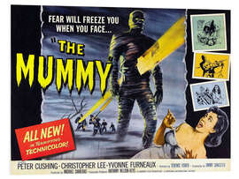 Foam board print The Mummy, Christopher Lee, Yvonne Furneaux