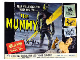 Quadro em plexi-alumínio The Mummy, Christopher Lee, Yvonne Furneaux