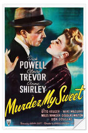 Vinilo para la pared MURDER, MY SWEET, from left, Dick Powell, Claire Trevor, 1944