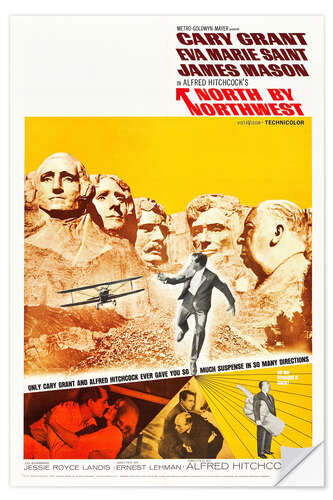 Selvklebende plakat North by Northwest