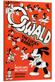 Tableau en aluminium Oswald le lapin chanceux (anglais)