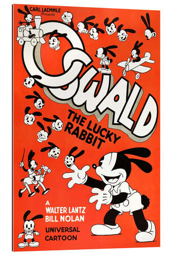 Tableau en plexi-alu Oswald le lapin chanceux (anglais)