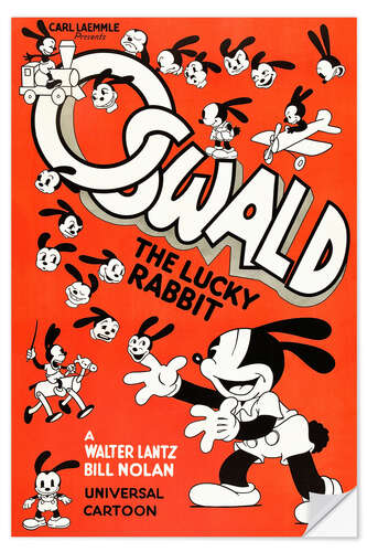 Självhäftande poster Oswald the Lucky Rabbit