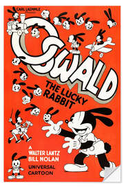 Selvklebende plakat Oswald the Lucky Rabbit