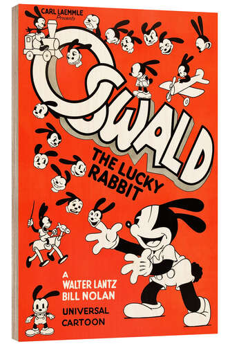 Wood print Oswald the Lucky Rabbit