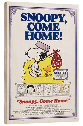 Stampa su legno Snoopy, Come Home!