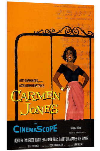 Foam board print CARMEN JONES, Dorothy Dandridge, 1954.20th Century Fox Film Corp.