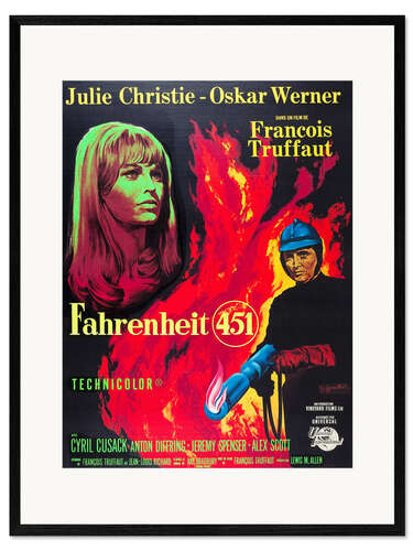 Stampa artistica con cornice Fahrenheit 451