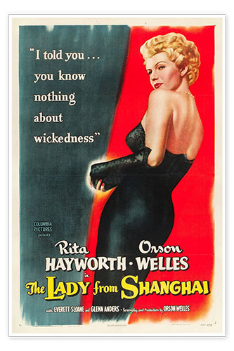 Poster Die Lady von Shanghai (englisch)