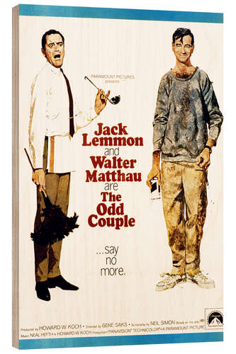 Hout print The Odd Couple