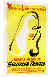 Akrylbillede Sullivans Travels, Veronica Lake, (poster art) 1941