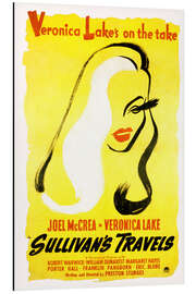 Aluminiumtavla Sullivans Travels, Veronica Lake, (poster art) 1941