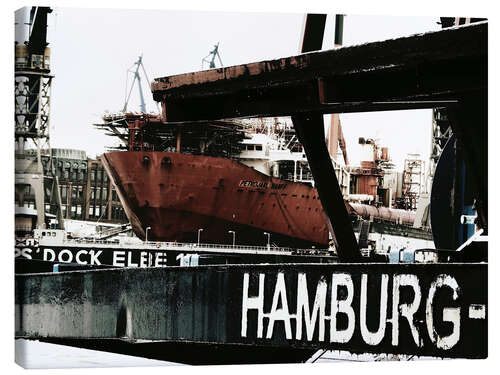 Canvastavla Hamburg hamn