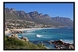 Gerahmter Kunstdruck Strand von Kapstadt, Camps Bay, Südafrika