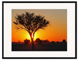 Ingelijste kunstdruk Sunrise in Africa