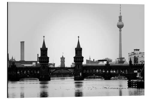 Obraz na aluminium Berlin Oberbaumbrücke Skyline