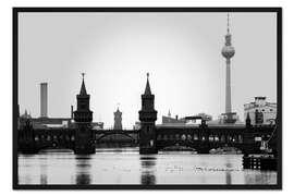Gerahmter Kunstdruck Berlin Oberbaumbrücke Skyline