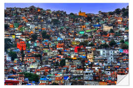 Selvklebende plakat Favela Rocinha in Rio de Janeiro