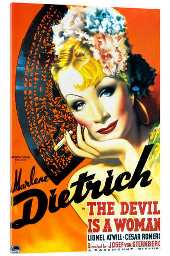 Akryylilasitaulu Marlene Dietrich - The Devil Is a Woman, 1935