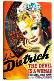 Canvastavla  THE DEVIL IS A WOMAN, Marlene Dietrich, 1935 Poster Art
