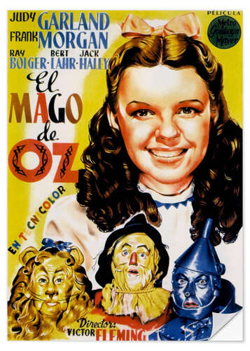 Selvklebende plakat El mago de Oz (Troldmannen fra Oz, spansk)