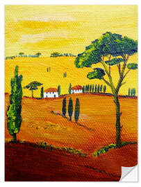 Selvklebende plakat Tuscany landscape 1