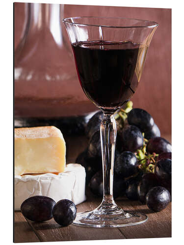 Quadro em alumínio Cheese platter with wine