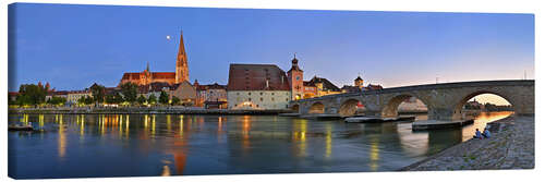 Leinwandbild Brückenpanorama Regensburg