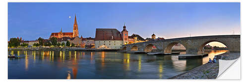 Selvklebende plakat Bridge Panorama of Regensburg