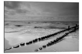 Magnettafel Buhnen am Meer monochrome