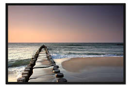 Gerahmter Kunstdruck Sonnenuntergang an der Ostsee