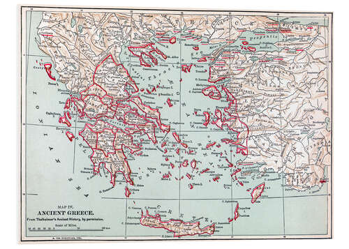 Foam board print Map of Ancient Greece