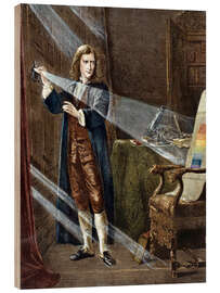 Wood print Sir Isaac Newton