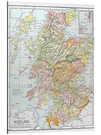 Magnettafel Karte: Schottland (Englisch)