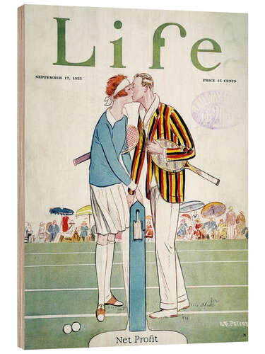 Hout print Tennisbaan Romantiek