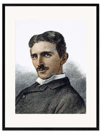 Kunsttryk i ramme Nikola Tesla