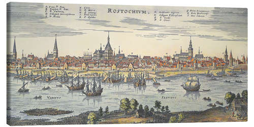 Leinwandbild Historisches Rostock, 1640