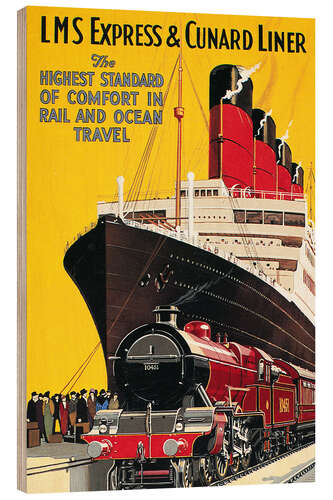 Wood print Lms Express & Cunard Liner