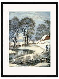 Gerahmter Kunstdruck Currier &amp; Ives: Winter Moonlight.