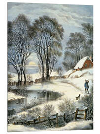 Tableau en plexi-alu Currier &amp; Ives: Winter Moonlight.