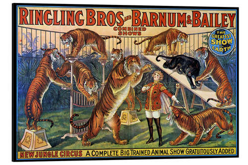 Tableau en aluminium Affiche de cirque de 1920 (anglais)