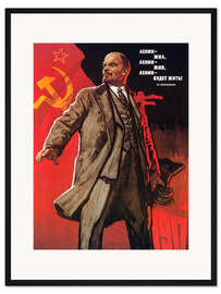 Gerahmter Kunstdruck Lenin, Communist-Poster, 1967