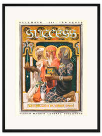 Gerahmter Kunstdruck Die drei Könige, kniend mit Geschenken