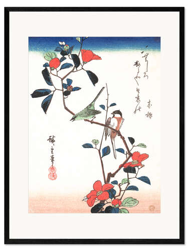 Kehystetty taidepainatus Flowers and Birdsin