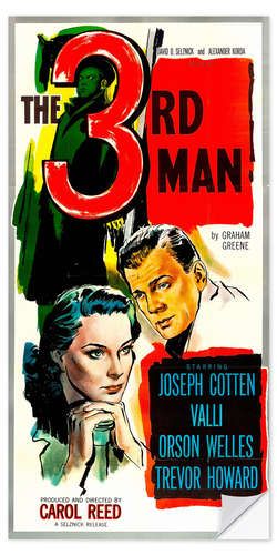 Selvklebende plakat The third man, left to right: Alida Valli, Joseph Cotten in US in 1949