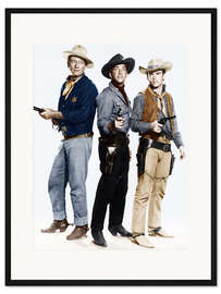 Gerahmter Kunstdruck John Wayne, Dean Martin und Ricky Nelson als Cowboys
